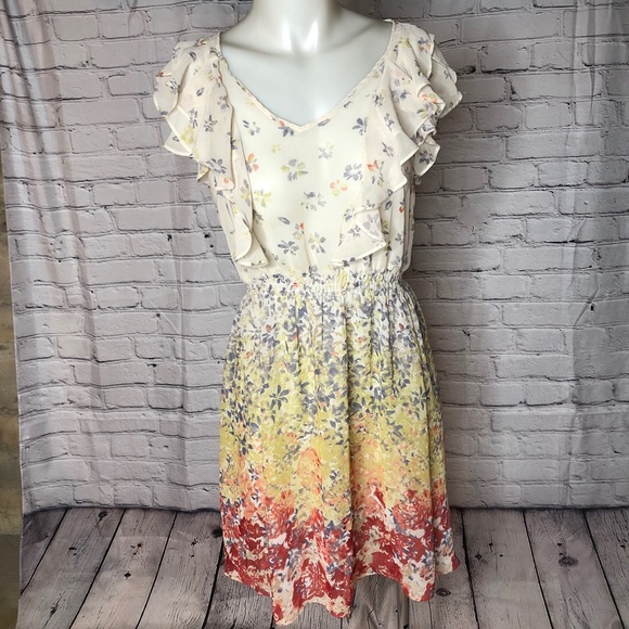 LC Lauren Conrad Dresses & Skirts - Lauren Conrad ruffle cottage core v neck dress sz4